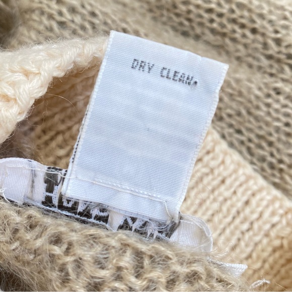 Vintage studio Michelle Stuart Brown cream heart flower turtleneck knit sweater - Picture 8 of 8